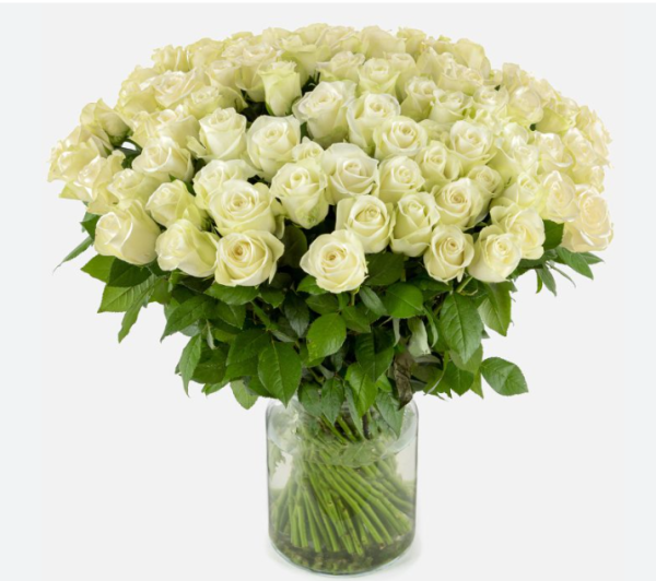 Boeket witte rozen
