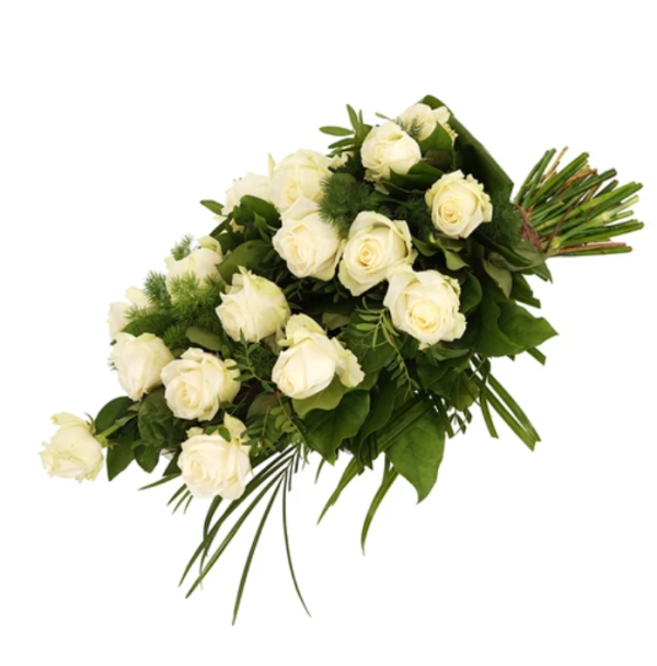 Rouwboeket White roses