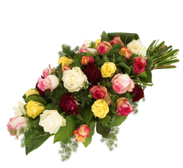 Rouwboeket Mixed roses